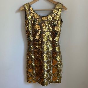Unreal vintage sequin gold mini dress